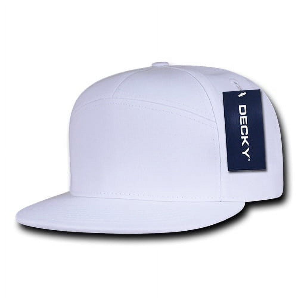 7 Panel Cotton Snapbacks - White