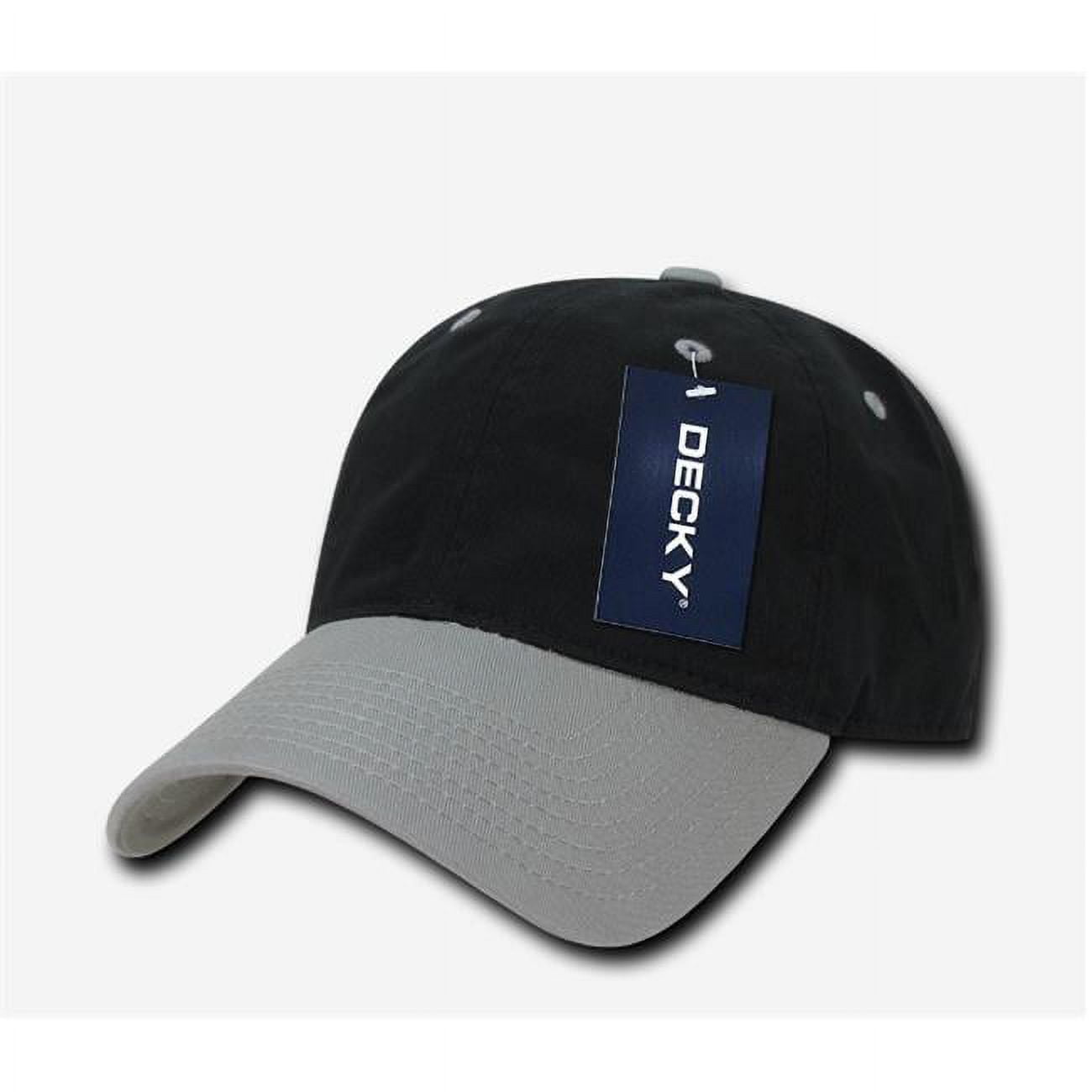 205-BLKLGRY Relaxed Washed Cotton Caps - Black , Grey