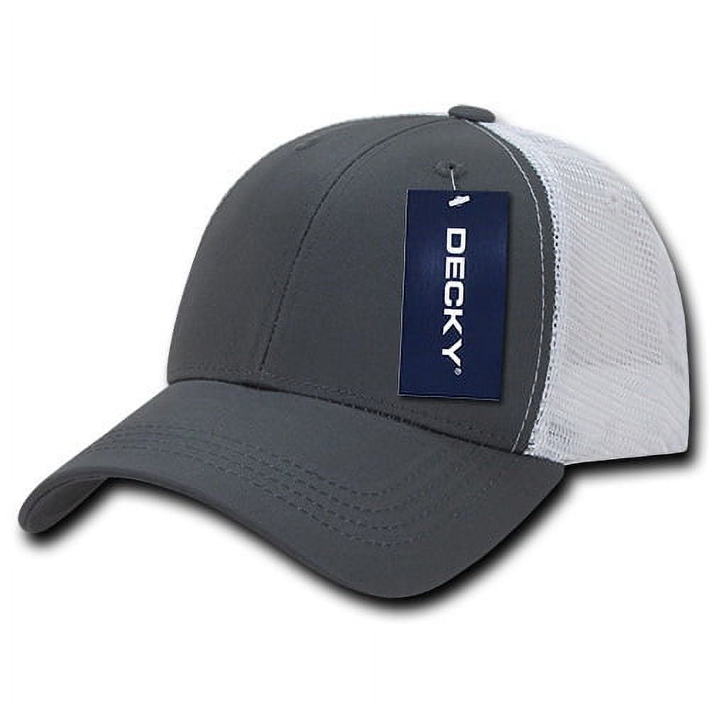 214-CHAWHT Low Crown Mesh Golf Cap - Charcol , White