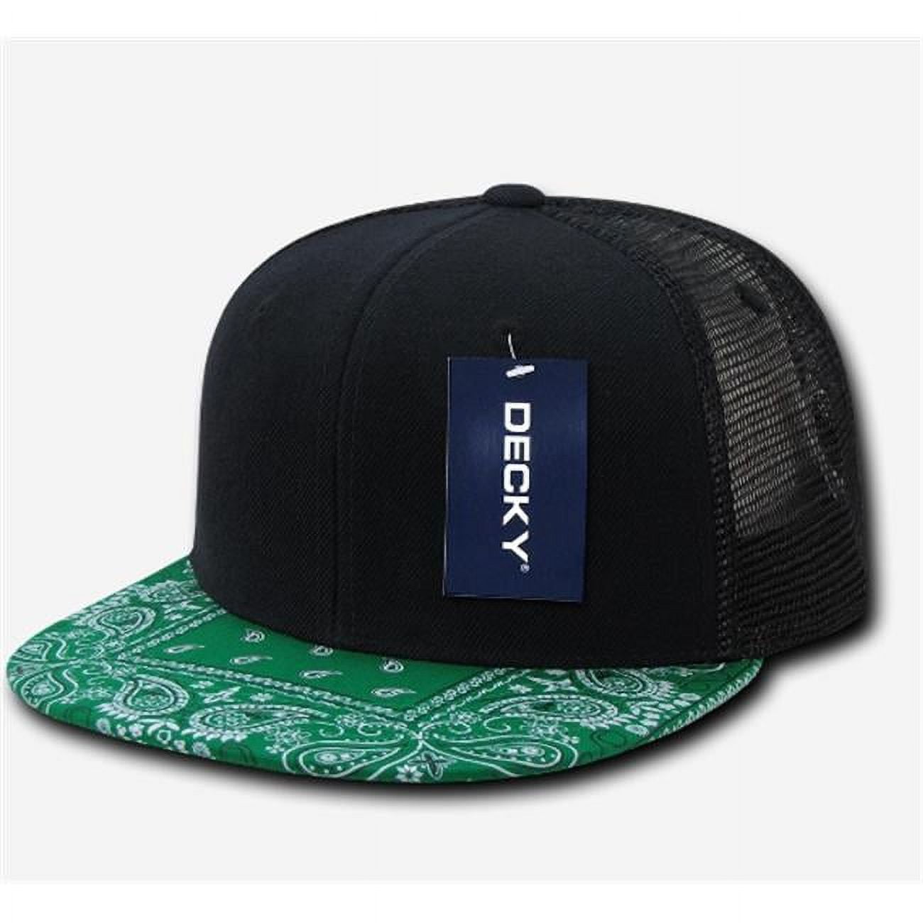 1083-BLKKEL Bandanna Trucker Caps - Black,Kelly