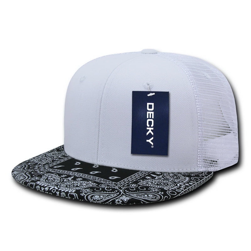 Bandanna Trucker Caps - White,Black