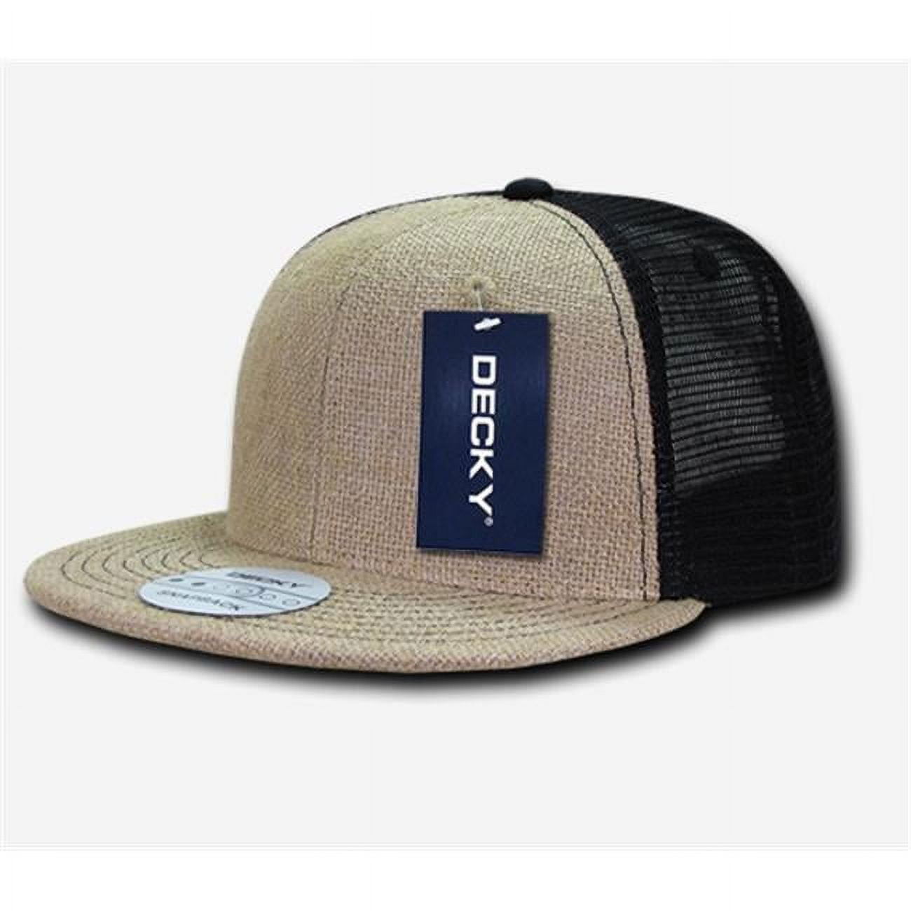 1138-NATBLK Jute Trucker Snapbacks - Natural Black