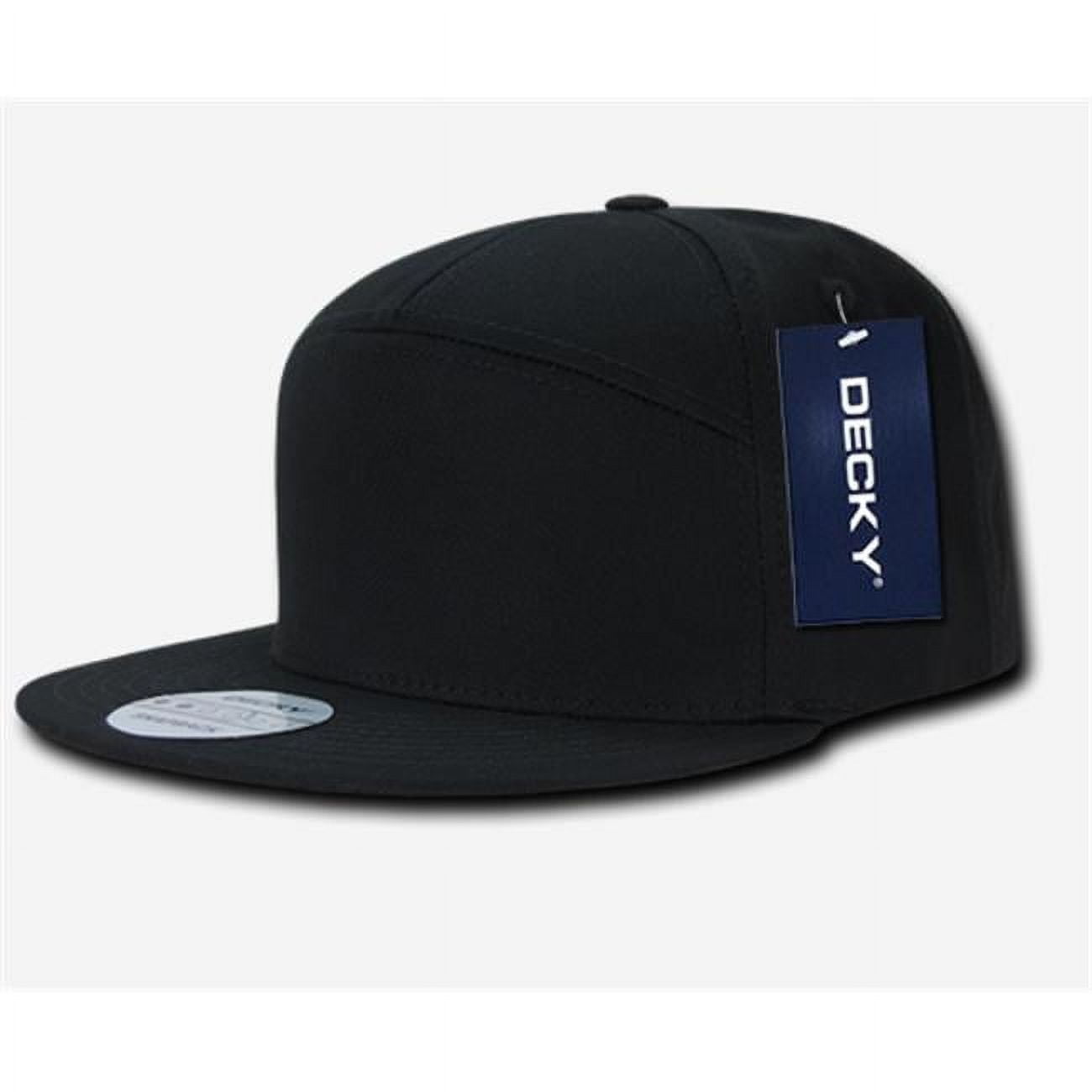 7 Panel Cotton Snapbacks - Black