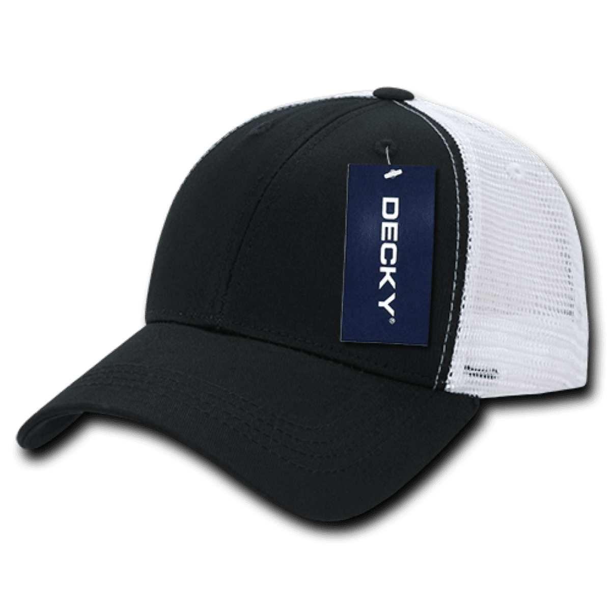 214-BLKWHT Low Crown Mesh Golf Cap - Black,White