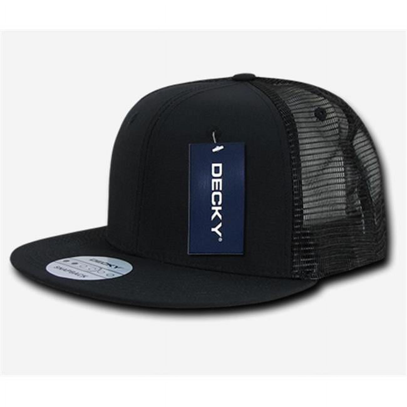 241-BLK Ripstop Flat Bill Trucker Caps - Black