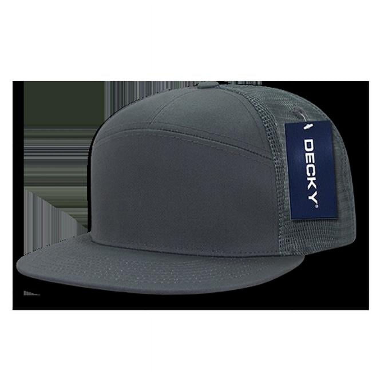 1133-CHA 7 Panel Trucker Caps - Charcoal