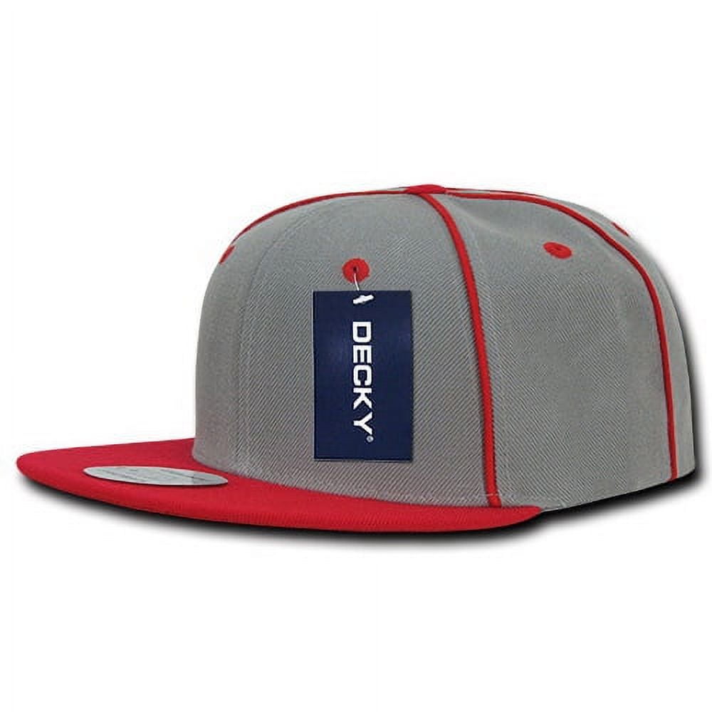 1078-RED Piped Crown Snapbacks, Red