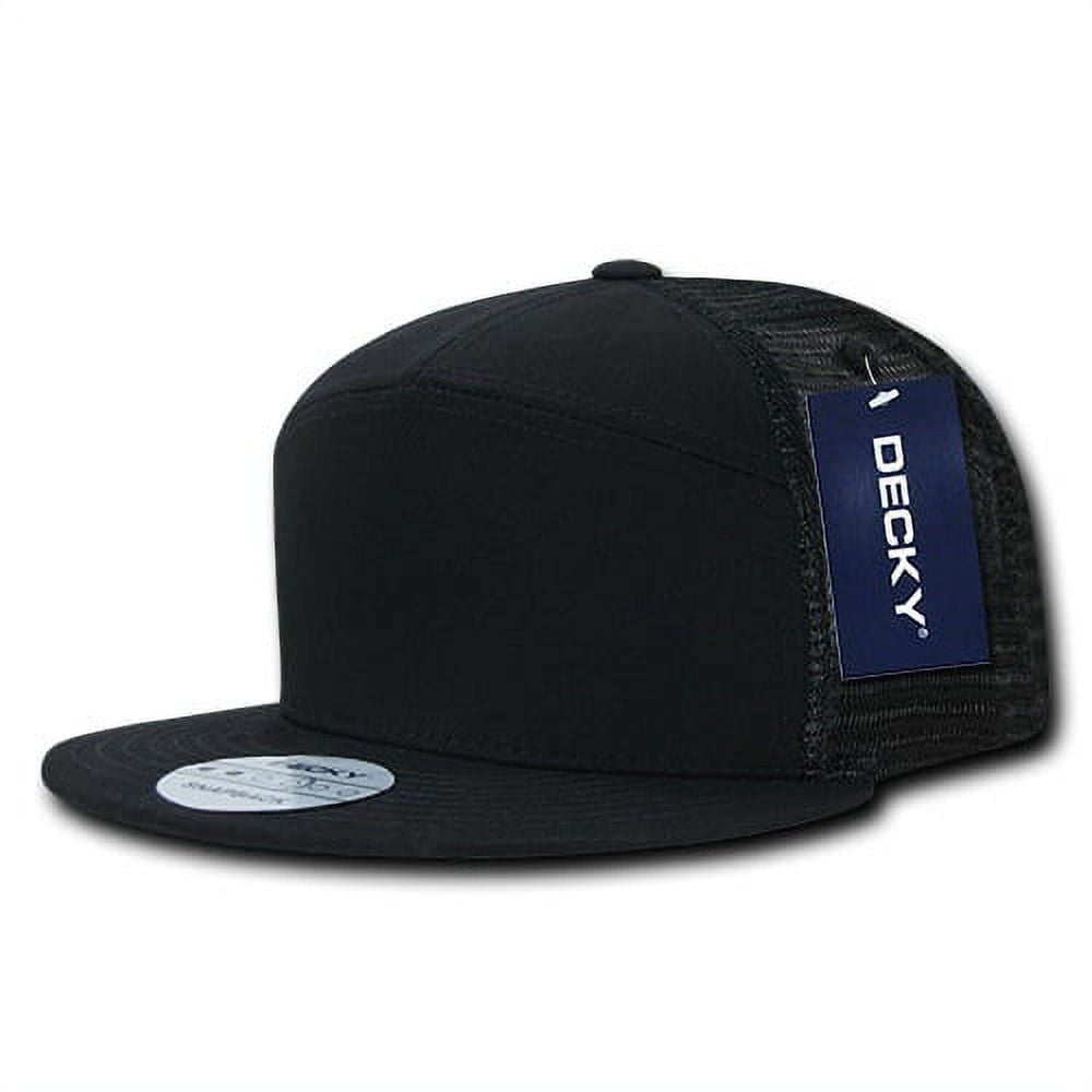 7 Panel Trucker Caps, Black