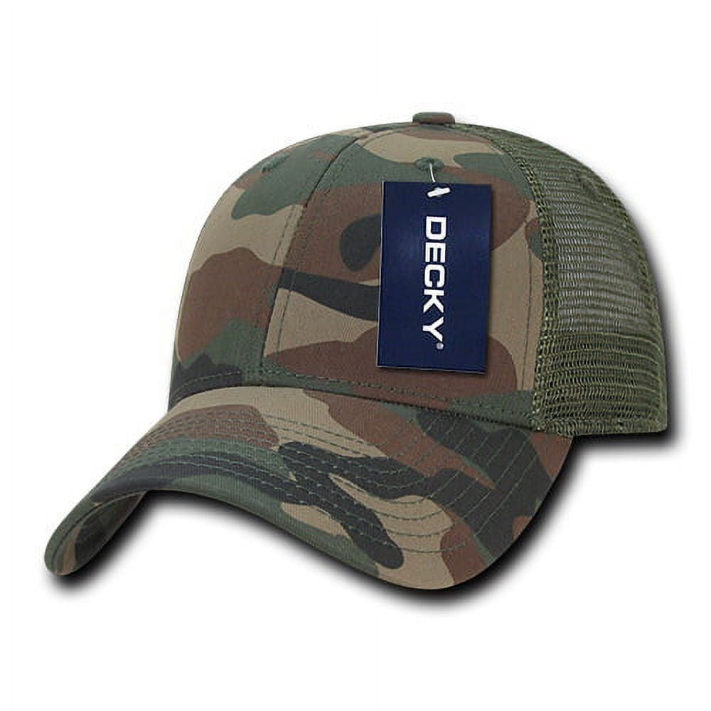 218-WDL Structured Camo Trucker Caps, Woodland
