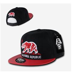 WHANG Acrylic/Vinyl California Republic Cap, Black/Red, One Size