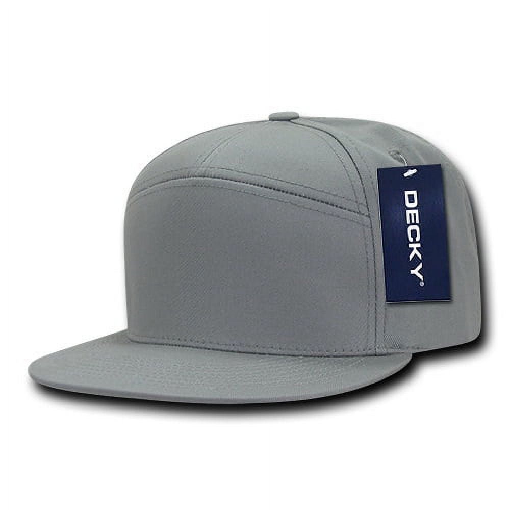 1098-GRY 7 Panel Cotton Snapbacks - Grey