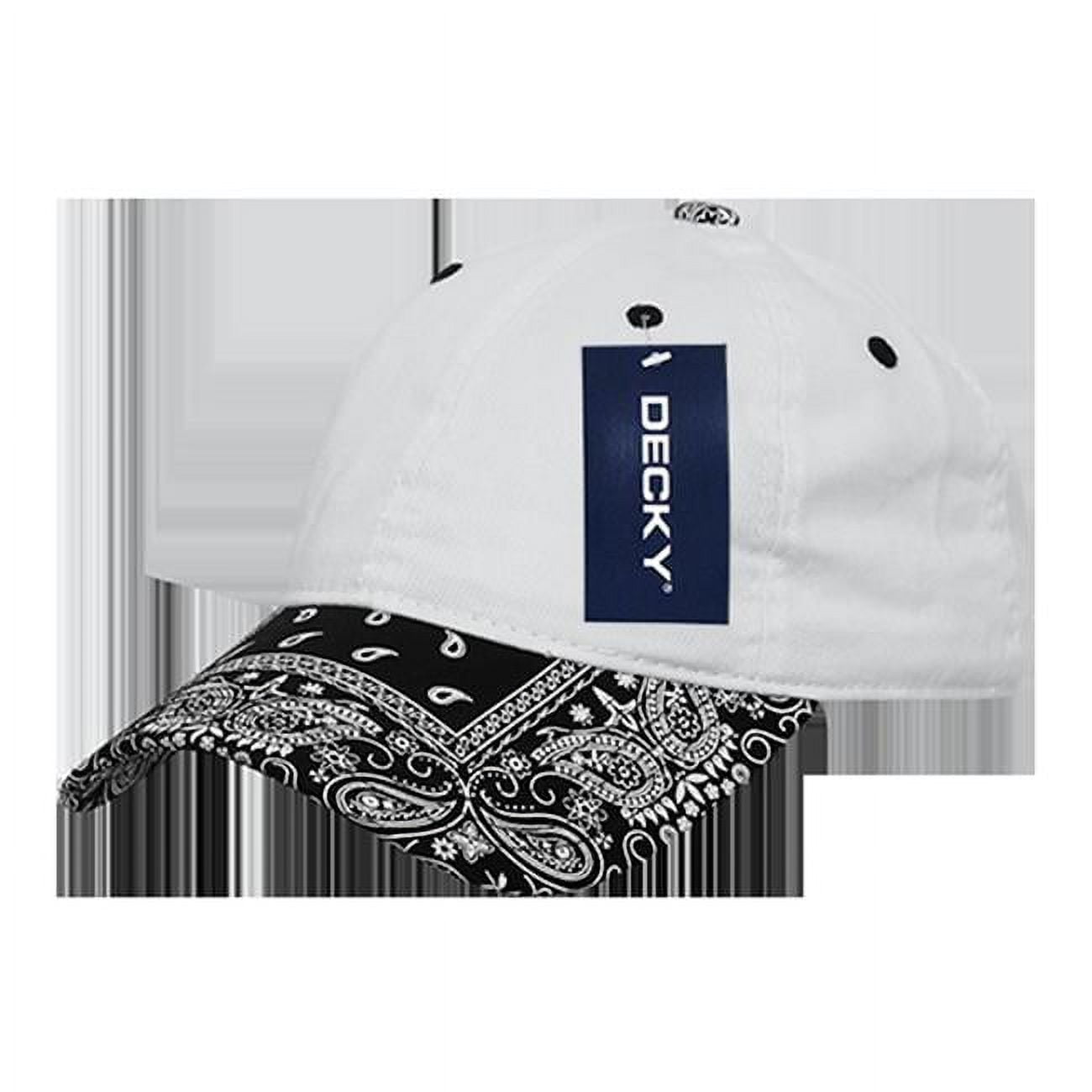 Decky Low Crown  Bandanna Polo Caps - White with Black