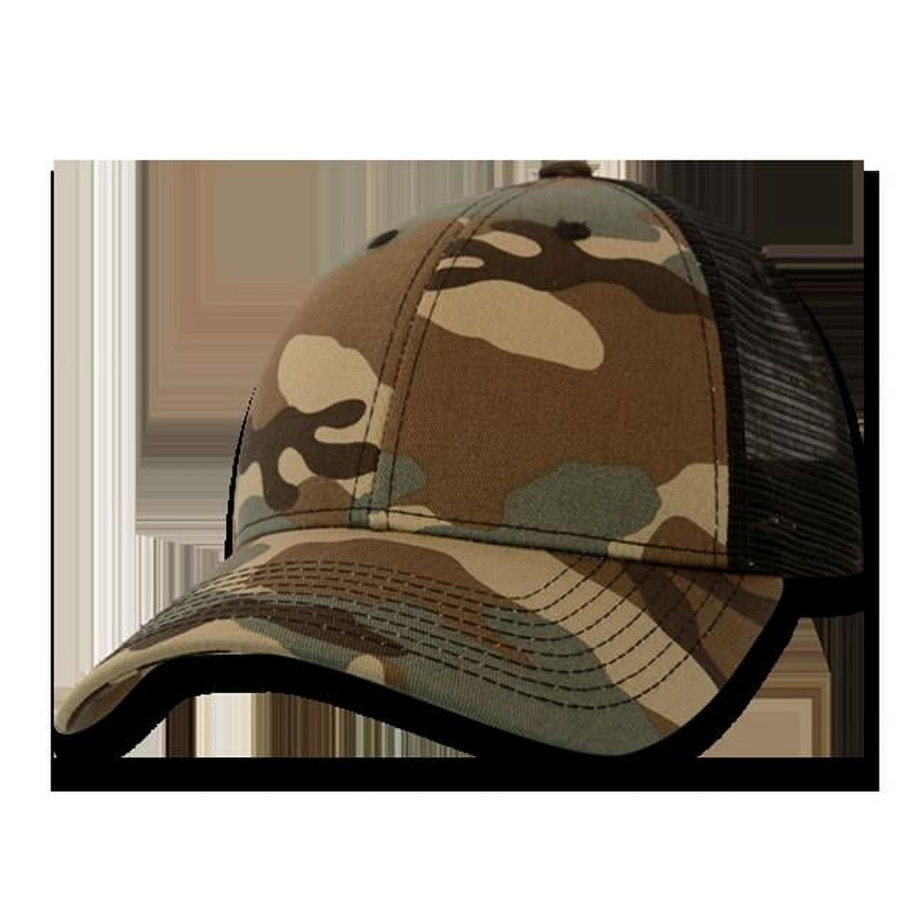 218-WDL-BLK Structured Camo Trucker Cap - Woodland & Black