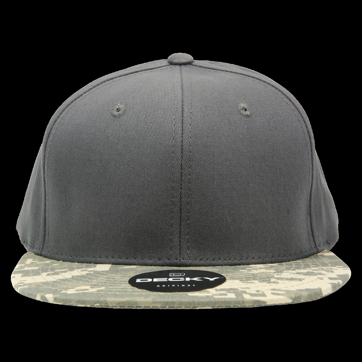 1047-ACU-DG-DG 6 Panel High Profile Structured Camo Snapback - Army Combat Uniform, Dark Gray