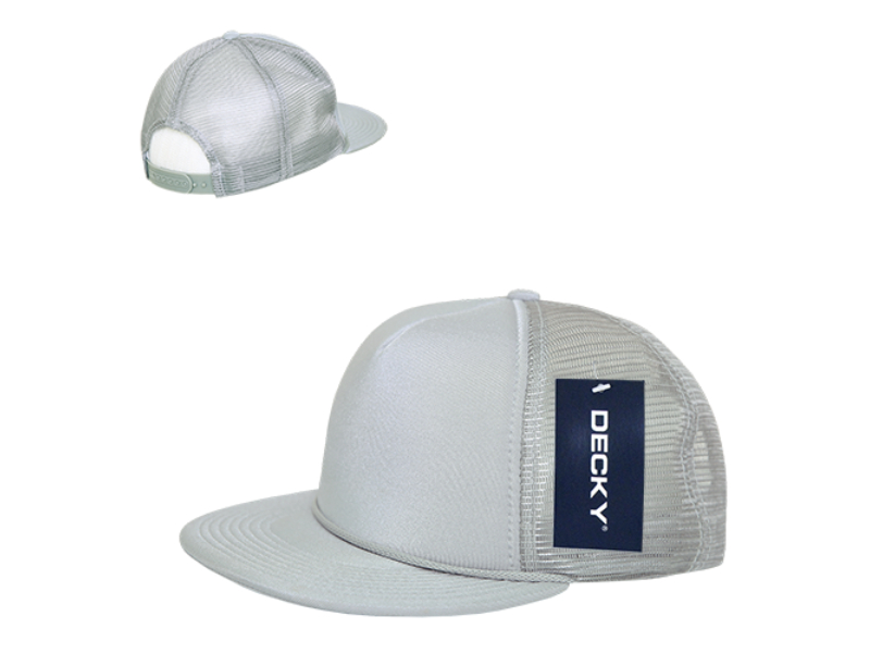 223-GRY 5 Panel High Profile Structured Foam Trucker - Gray