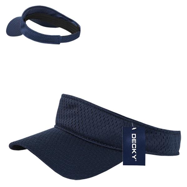 3014-NVY 3 Panel Mesh Jersey Curved Visor - Navy