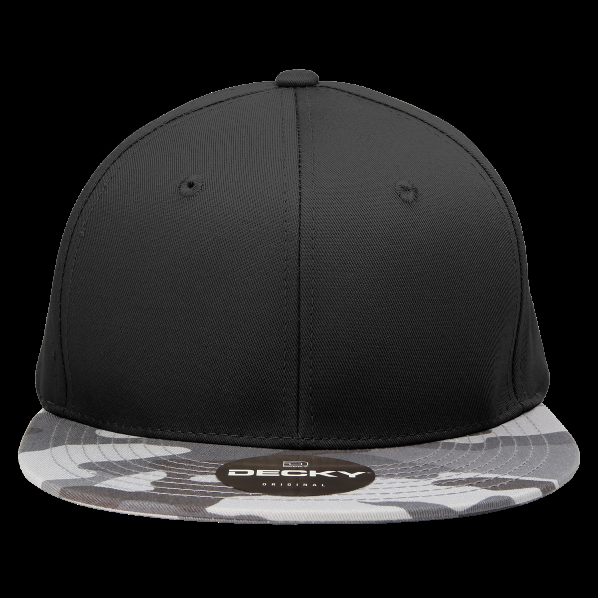 1047-URB-BL-BL 6 Panel High Profile Structured Camo Snapback - Urban, Black