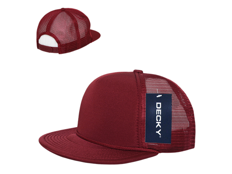 223-CAR 5 Panel High Profile Structured Foam Trucker - Cardinal