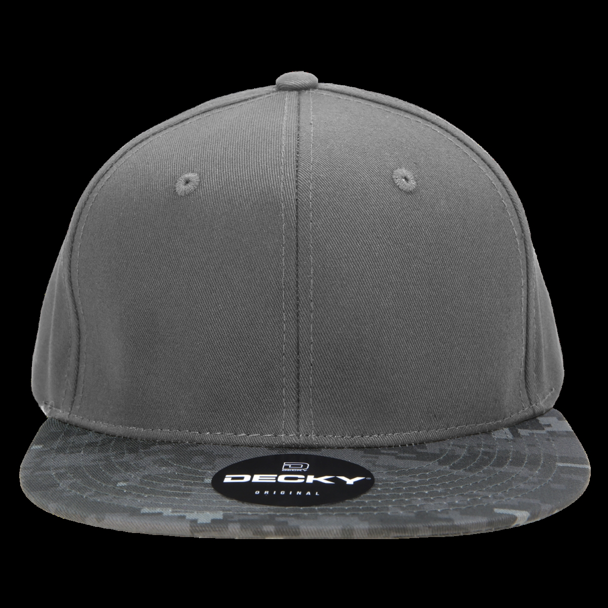 1047-NTG-DG-DG 6 Panel High Profile Structured Camo Snapback - Night Tactical Gear, Dark Gray