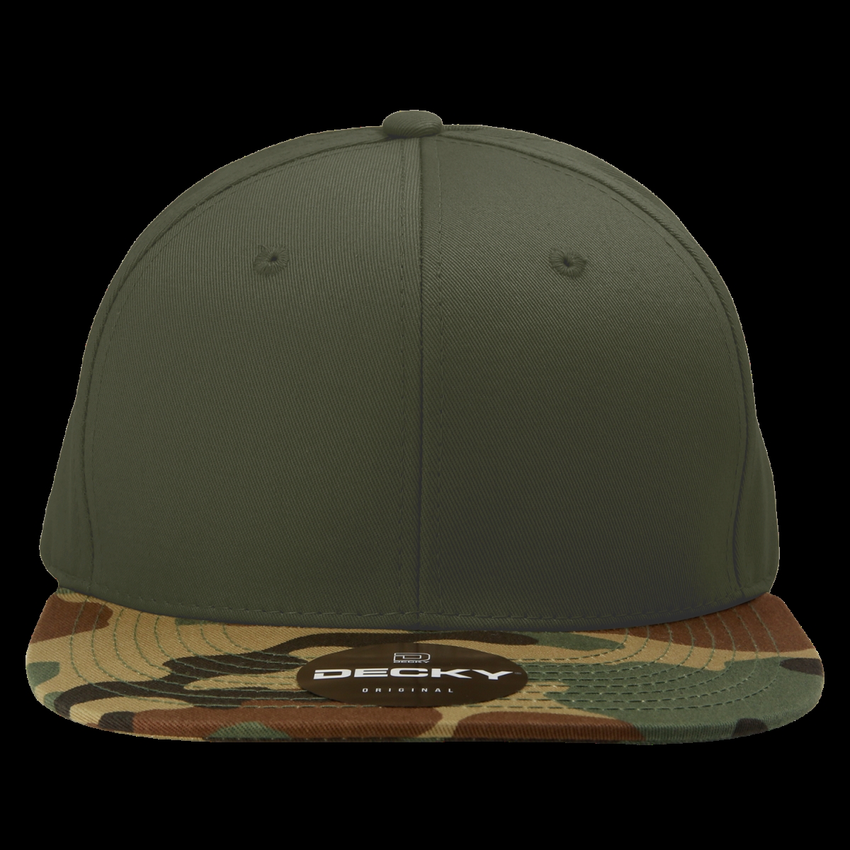 1047-WDL-OL-OL 6 Panel High Profile Structured Camo Snapback - Woodland, Olive