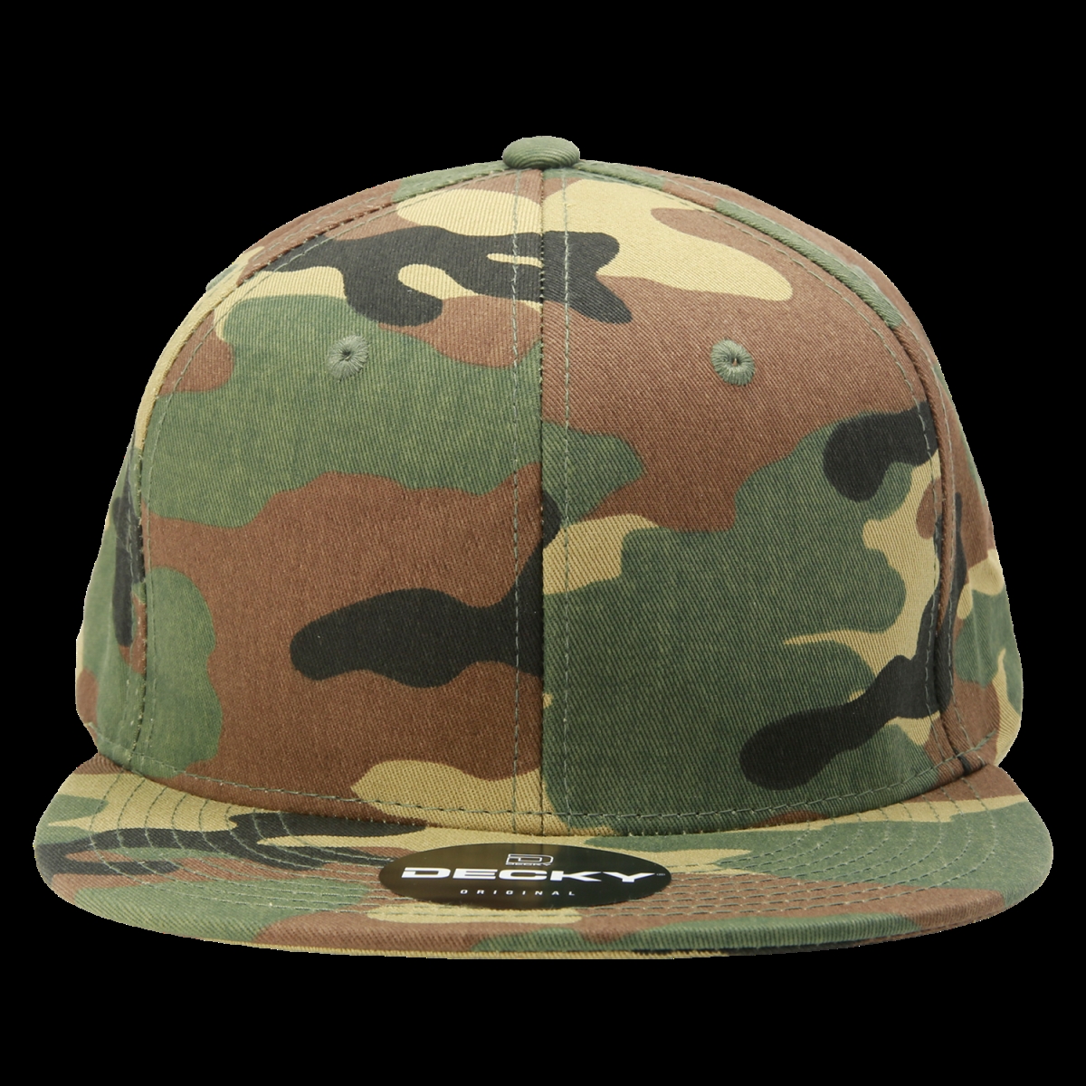 1047-WDL 6 Panel High Profile Structured Camo Snapback - Woodland