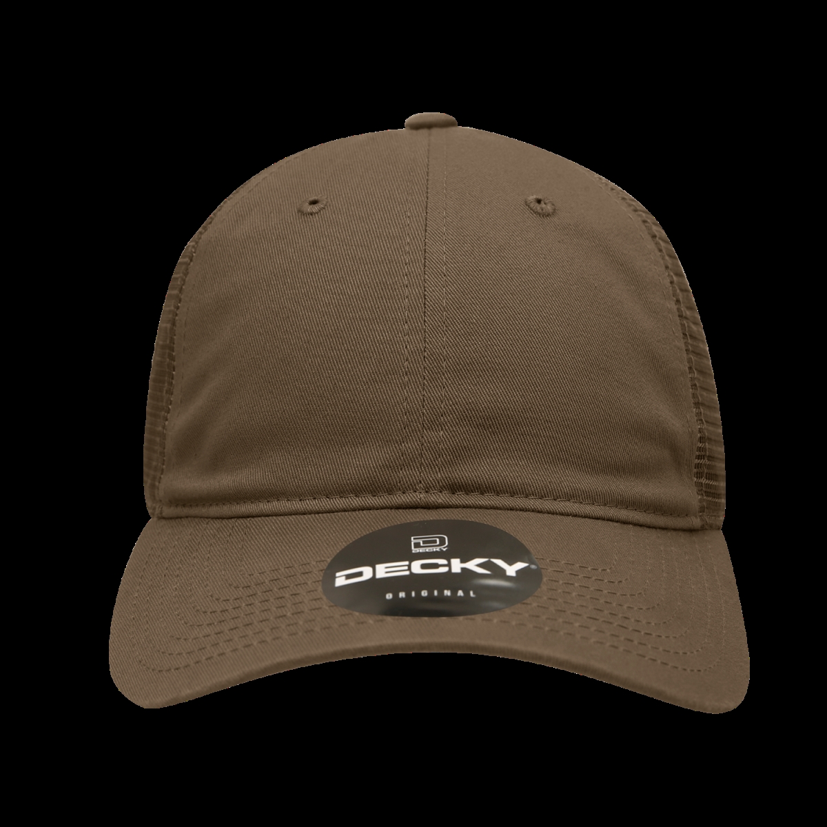 120-BROWN 6 Panel Low Profile Relaxed Cotton Trucker - Brown