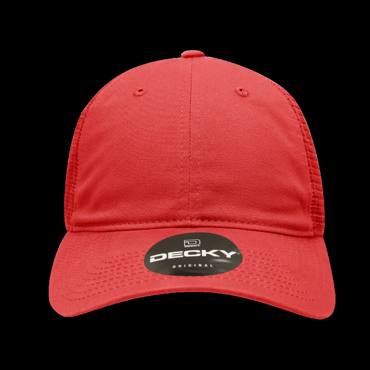 120-RED 6 Panel Low Profile Relaxed Cotton Trucker - Red