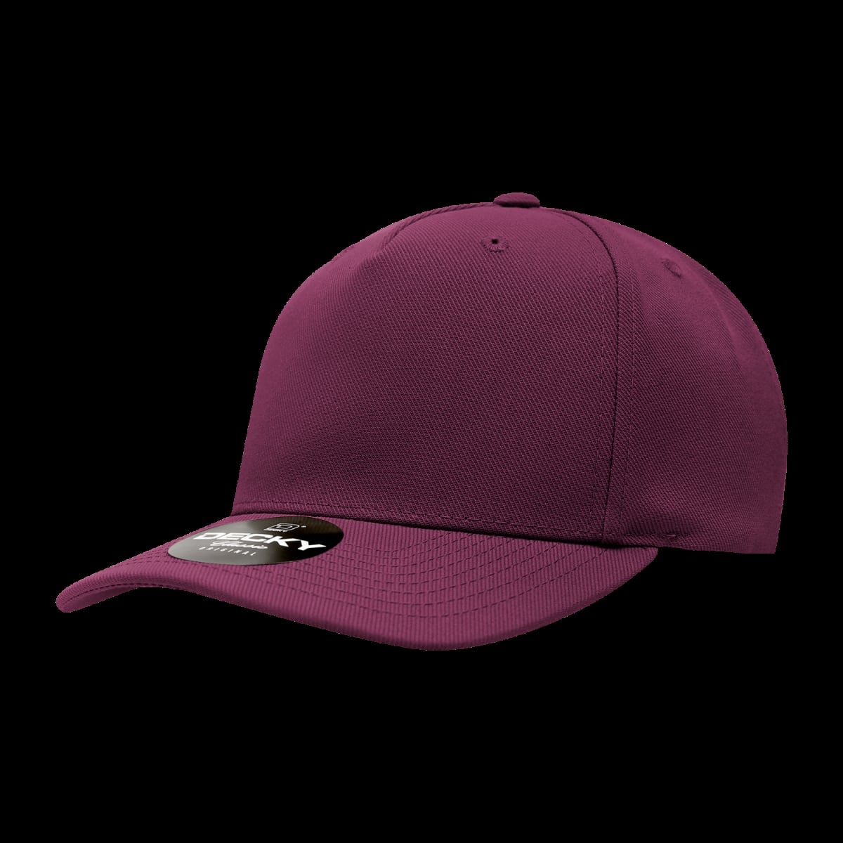 6038-1MAR 5 Panel Mid Profile Structured Polyester Cap - Maroon