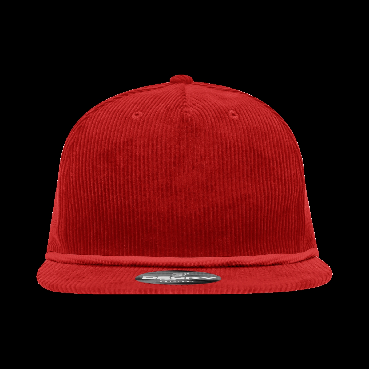 6043-1RED 5 Panel High Profile Relaxed Corduroy Rope Hat - Red