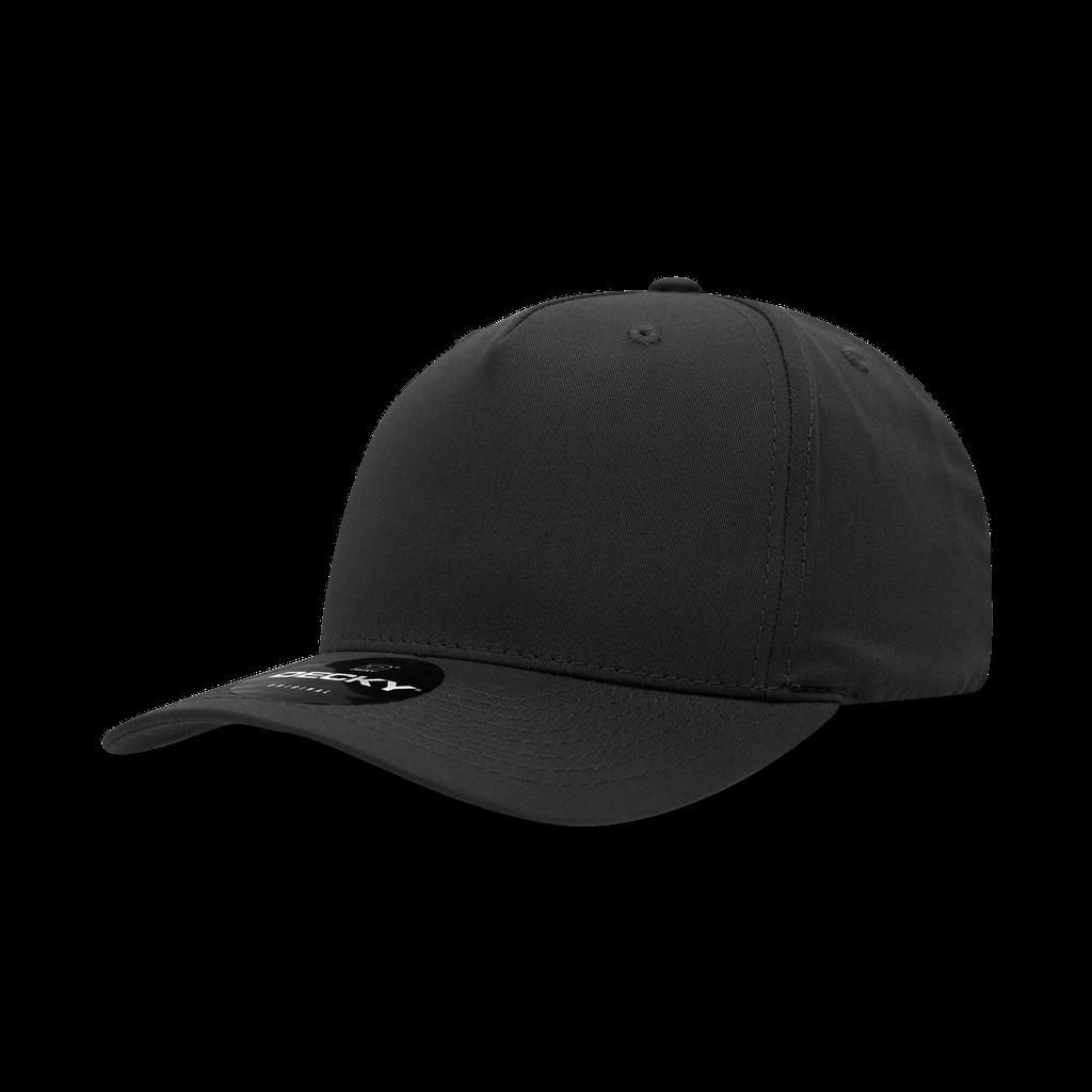 6038-2MARBLK 5 Panel Mid Profile Structured Polyester Cap, Maroon & Black