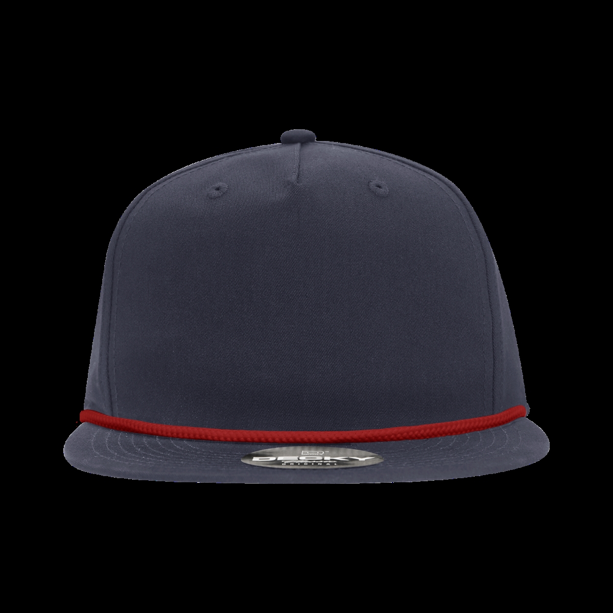 6042-7NVYRED 5 Panel High Profile Relaxed Cotton Blend Rope Hat - Red