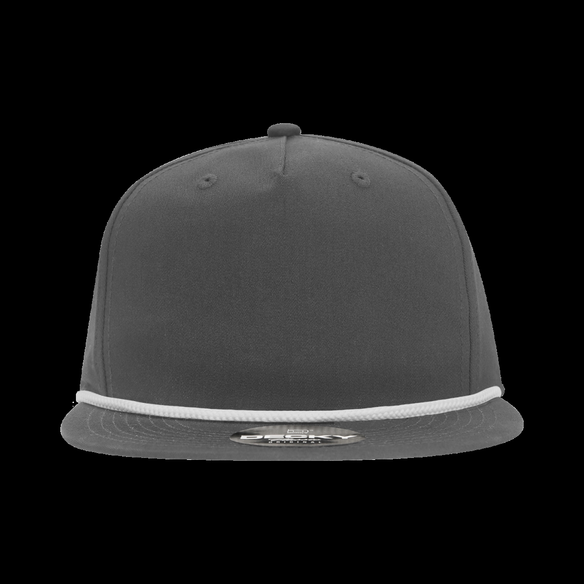 6042-7CHAWHT 5 Panel High Profile Relaxed Cotton Blend Rope Hat - White