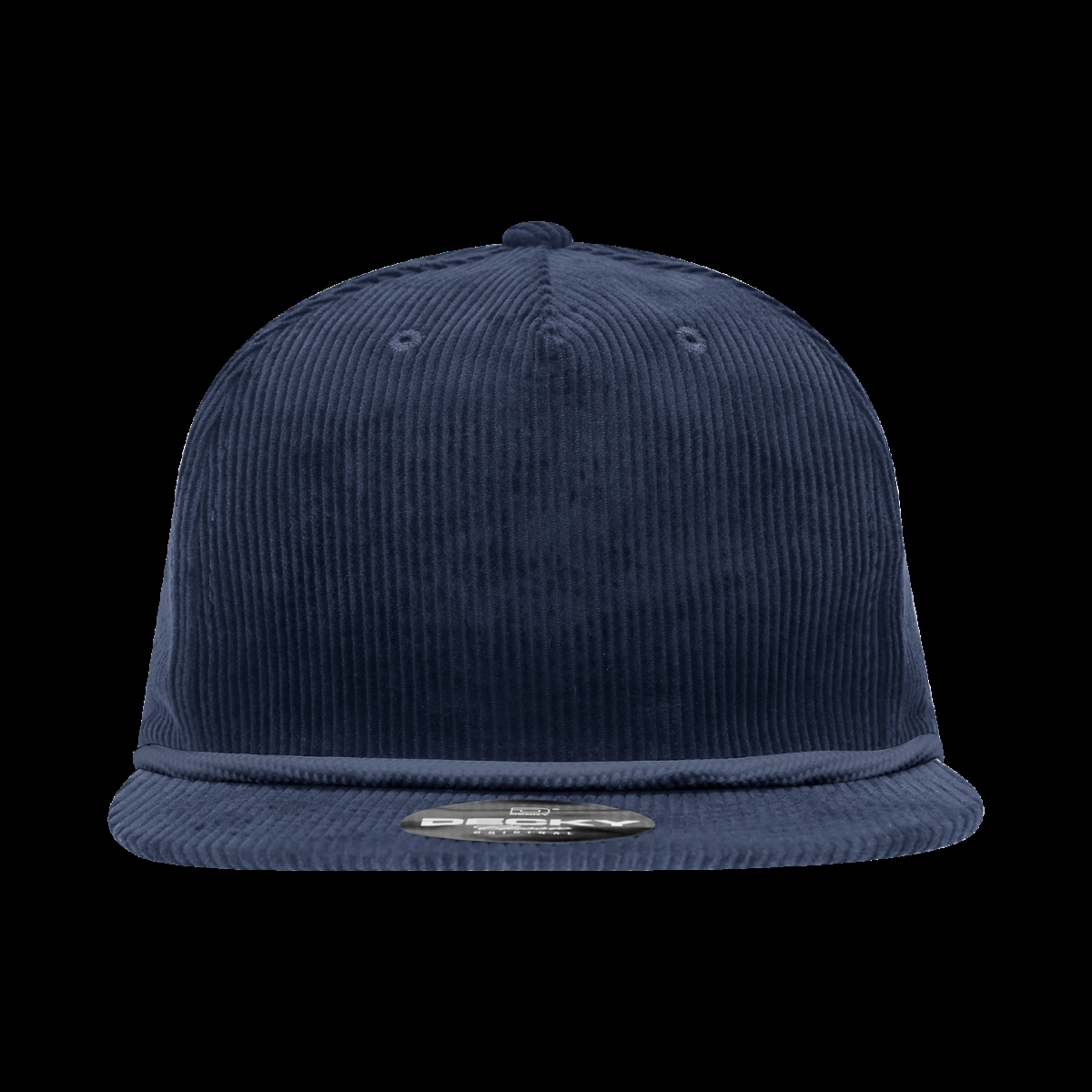 6043-1NVY 5 Panel High Profile Relaxed Corduroy Rope Hat - Navy