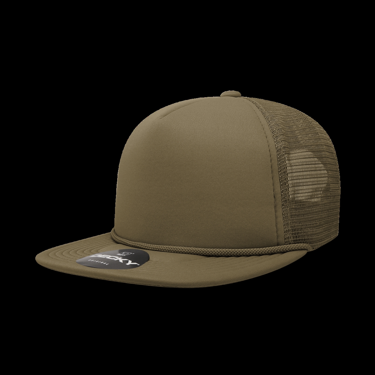 6026-1BRN 5 Panel High Profile Structured Foam Trucker - Brown