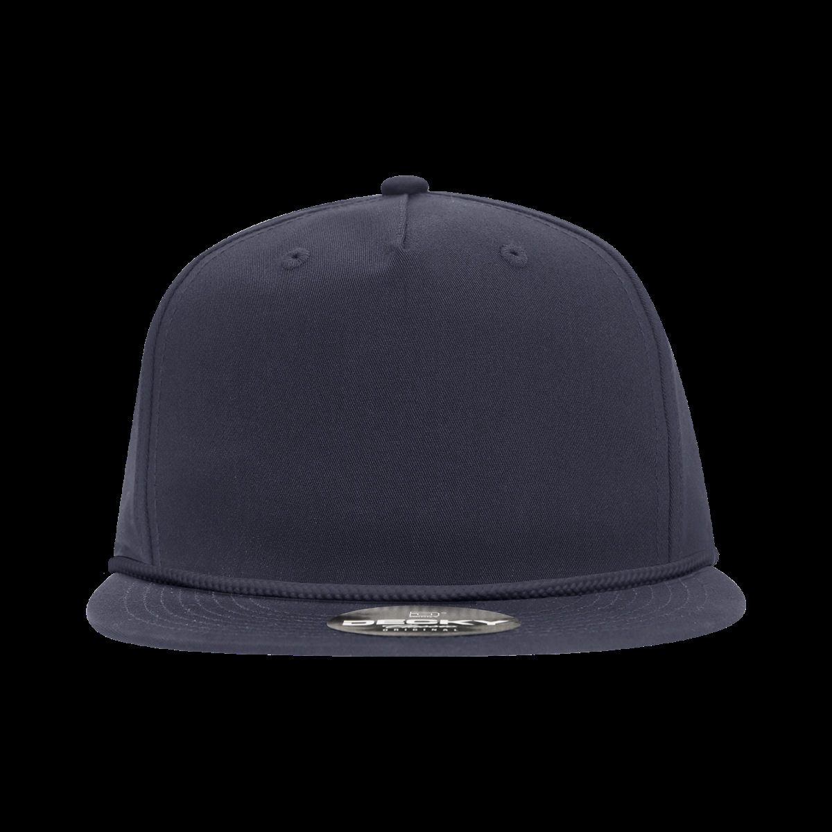 6042-1NVY 5 Panel High Profile Relaxed Cotton Blend Rope Hat - Navy