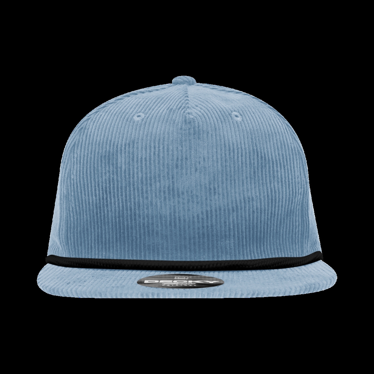 6043-7SKYBLK 5 Panel High Profile Relaxed Corduroy Rope Hat - Sky & Black