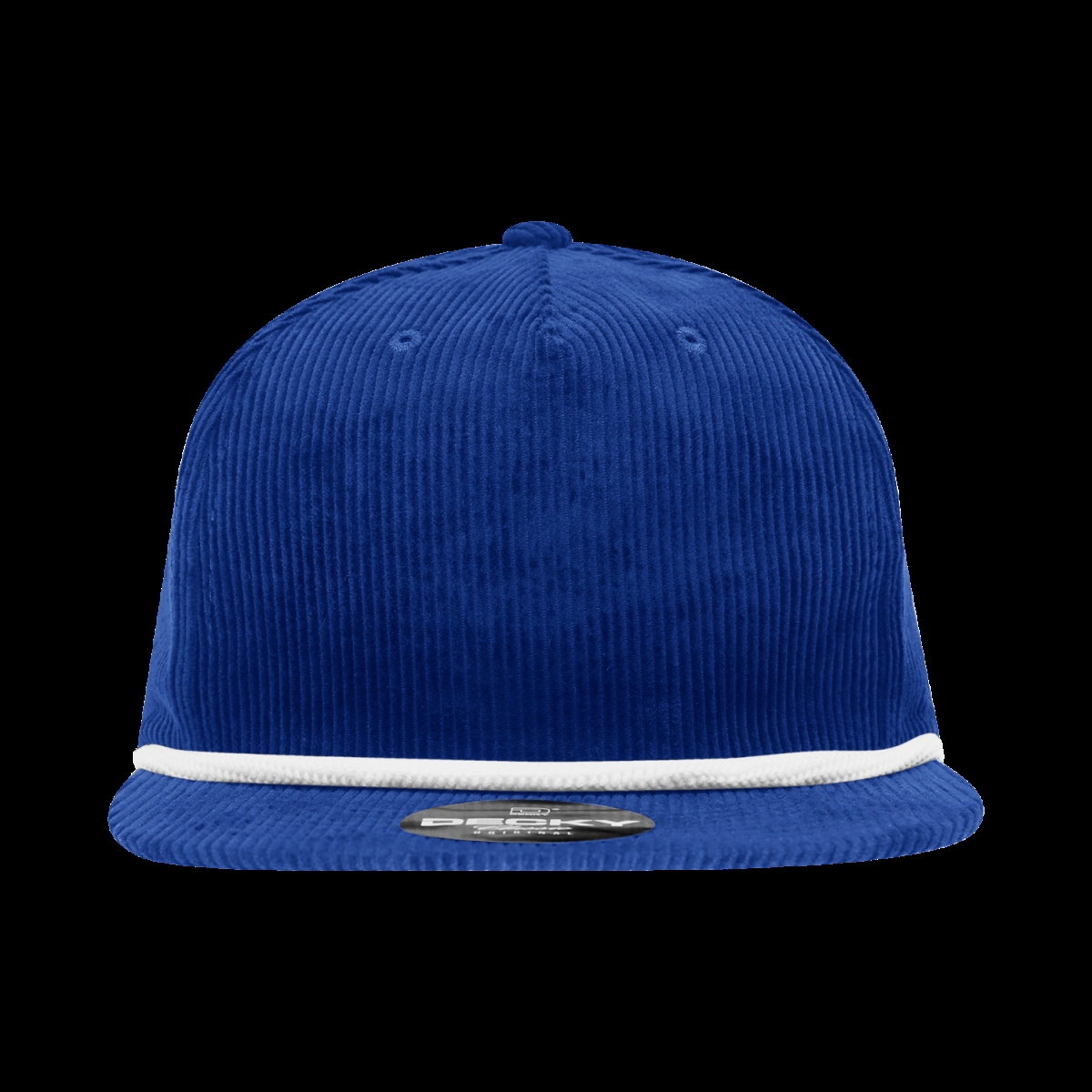 6043-7RYLWHT 5 Panel High Profile Relaxed Corduroy Rope Hat - Royal & White
