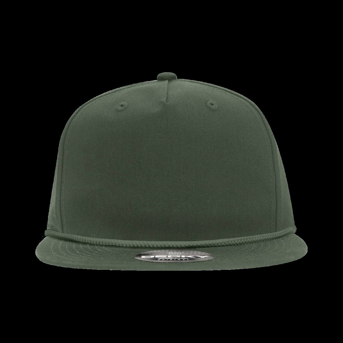 6042-1OLV 5 Panel High Profile Relaxed Cotton Blend Rope Hat - Olive