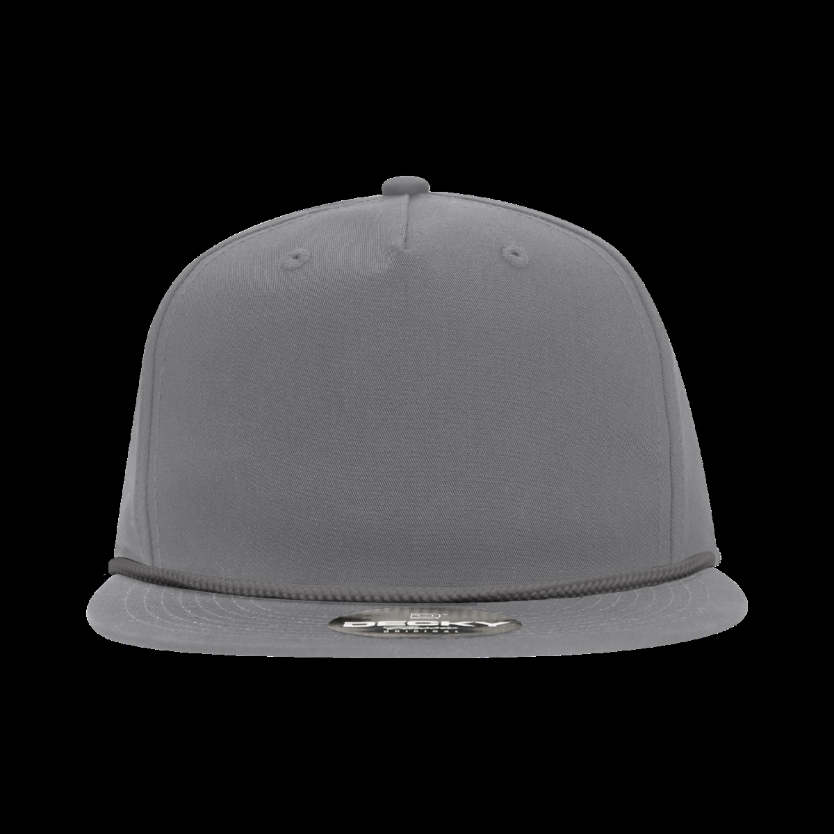 6042-7GRYCHA 5 Panel High Profile Relaxed Cotton Blend Rope Hat - Charcoal