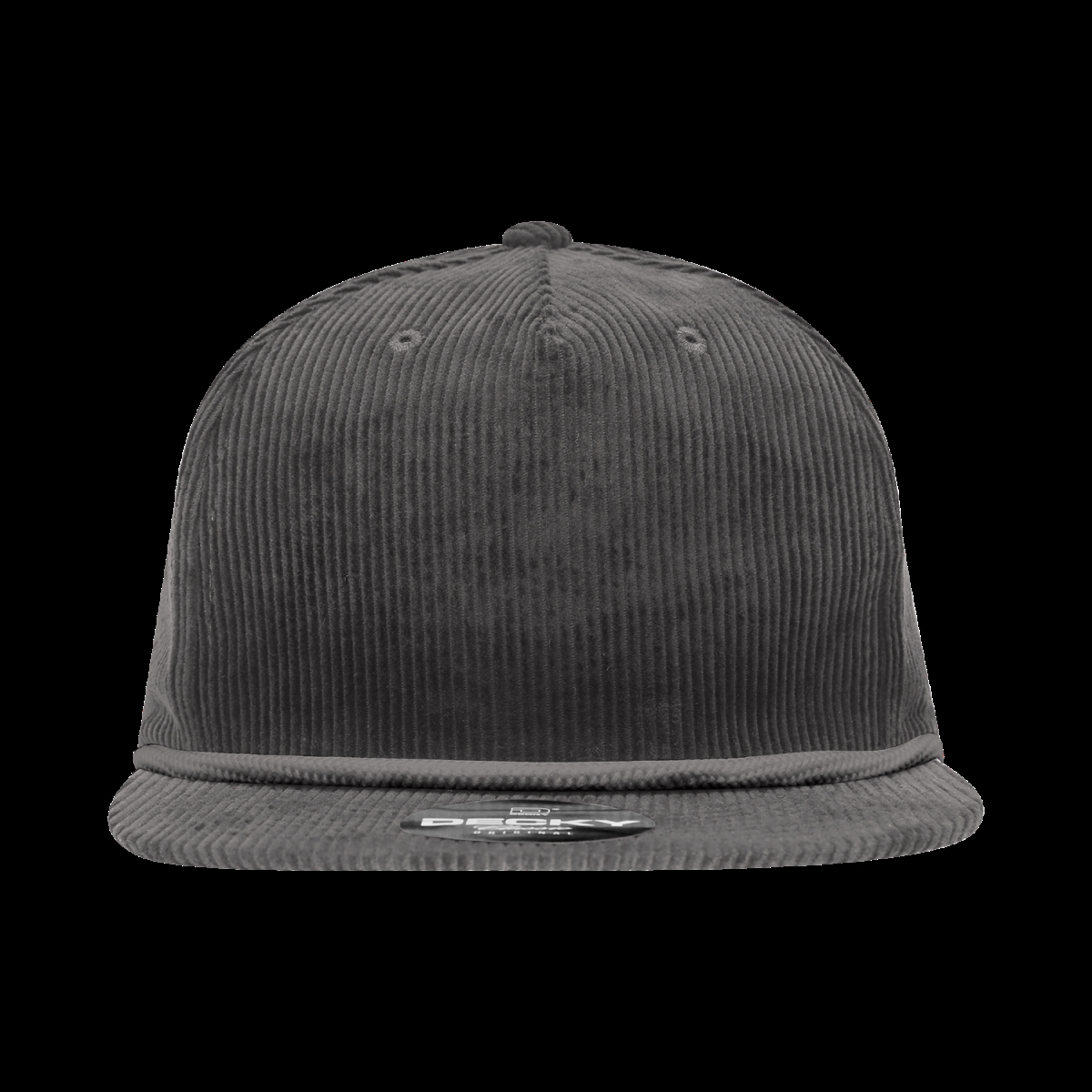 6043-1CHA 5 Panel High Profile Relaxed Corduroy Rope Hat - Charcoal
