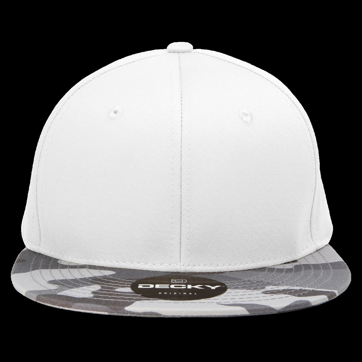 1047-URB-WH-WH 6 Panel High Profile Structured Camo Snapback - Urban & White