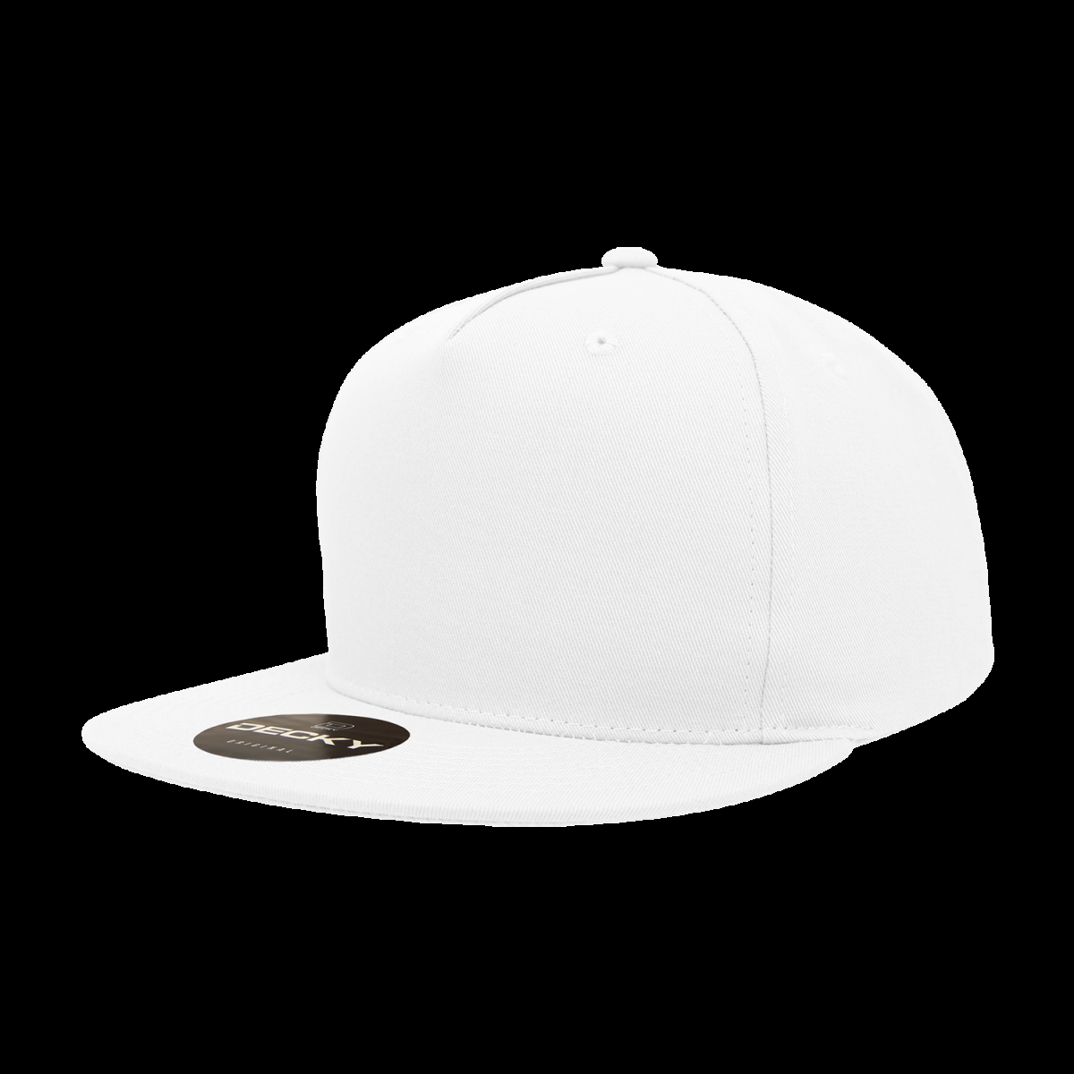1064-1WHT 5 Panel High Profile Structured Cotton Blend Snapback - White