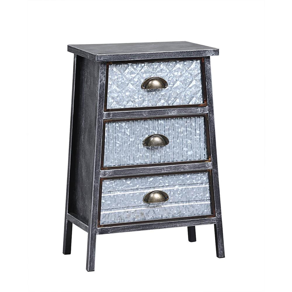 Picture of 4D Concepts 128017 Armata Collection 3 Drawer Chest - Metal - 24.4 x 16.93 x 9.84 in.