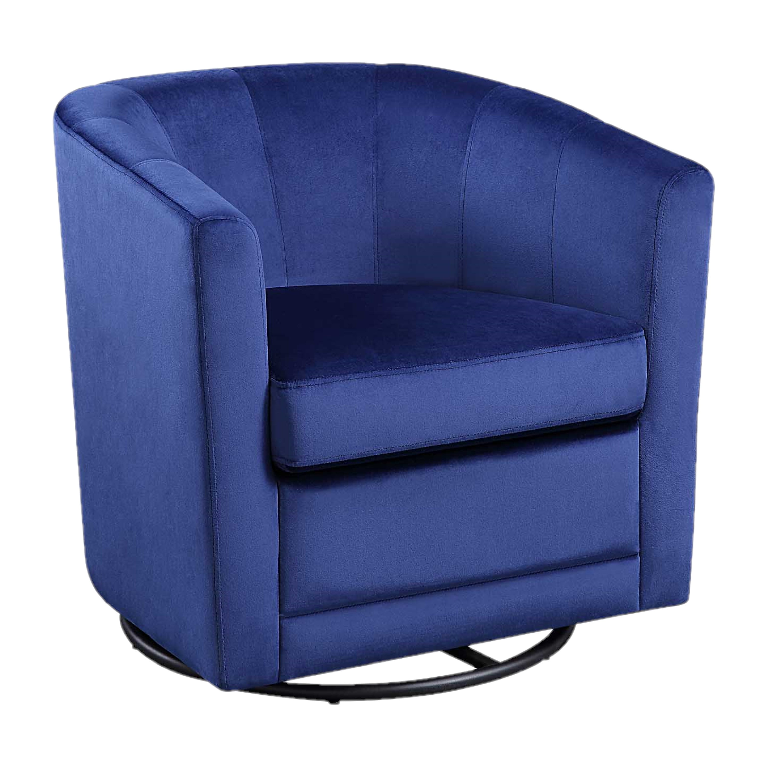 Picture of 4D Concepts 234877 Kappa Swivel Chair&#44; Blue Velvet & Black Base
