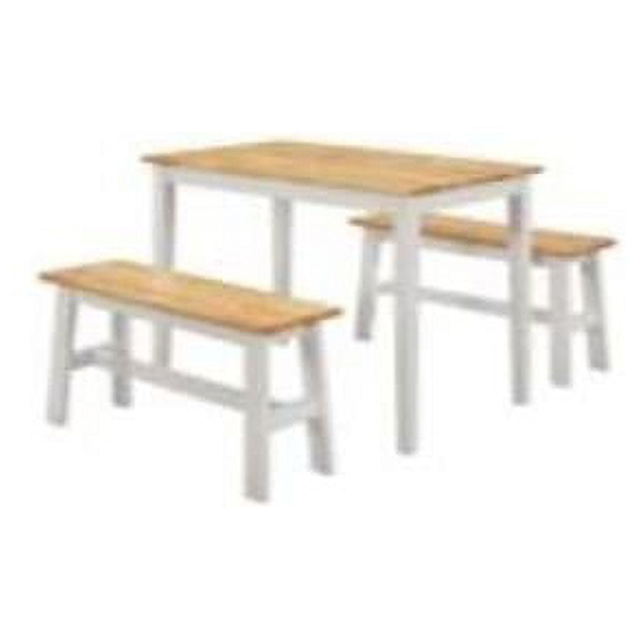 Picture of 4D Concepts 534610 New York Table with 2 Benches&#44; Natural & Gray