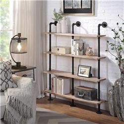 Picture of 4D Concepts 623348 Claremont Double Wide 4 shelf Industrial Piping Unit&#44; Black & White - Hang & Floor