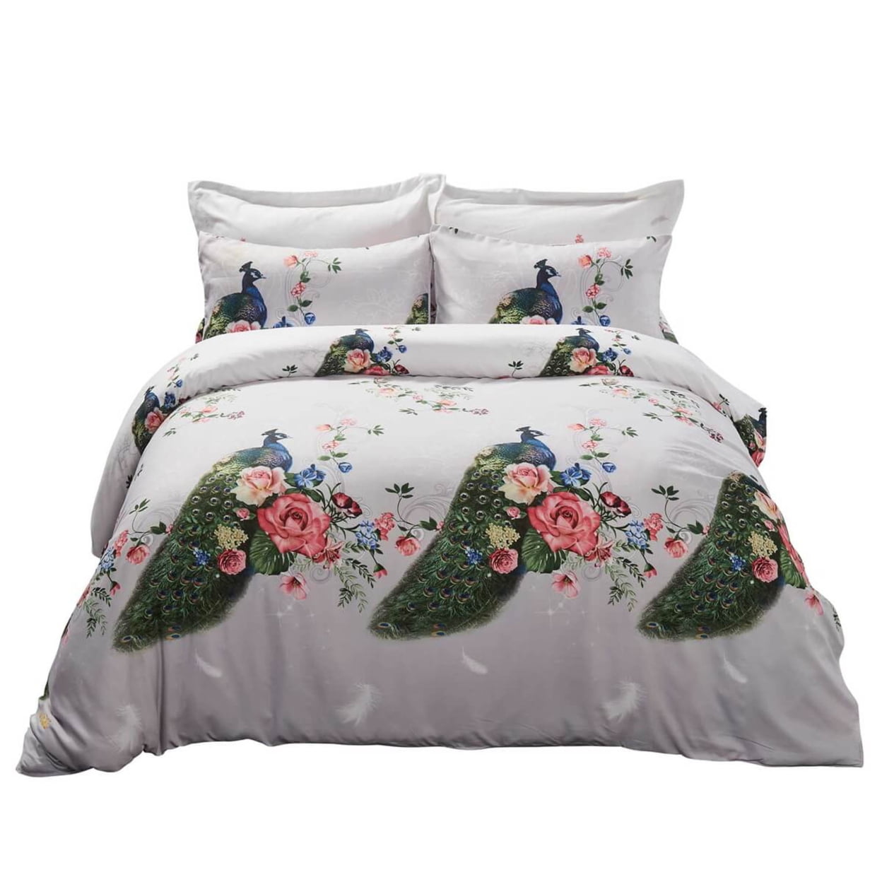 Pictorial Bedding Duvet Cover Set, King Size - Peacock