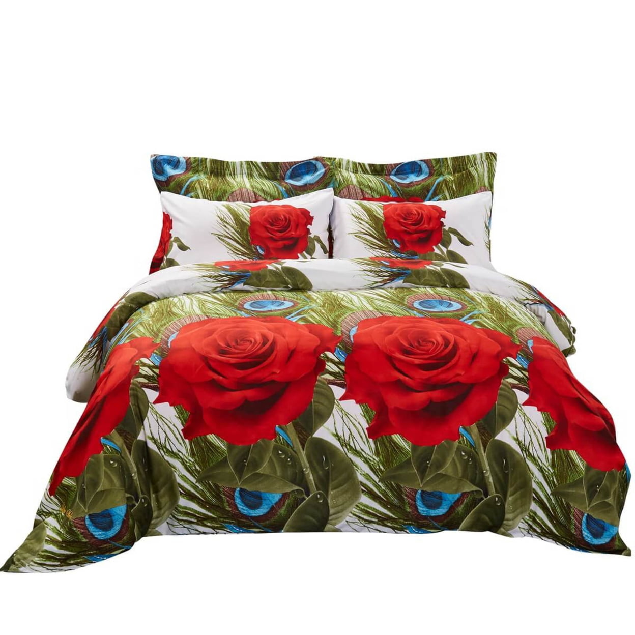 Floral Bedding Duvet Cover Set, Queen Size - Romeo
