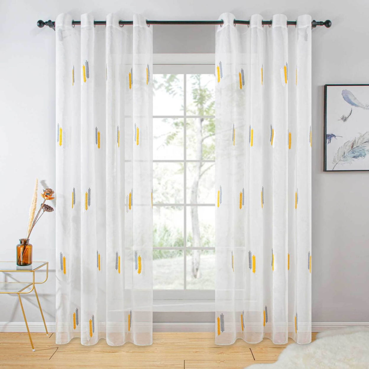 Dolce Mela DMC723 Cologne - Sheer Curtain Panel; White - Tall