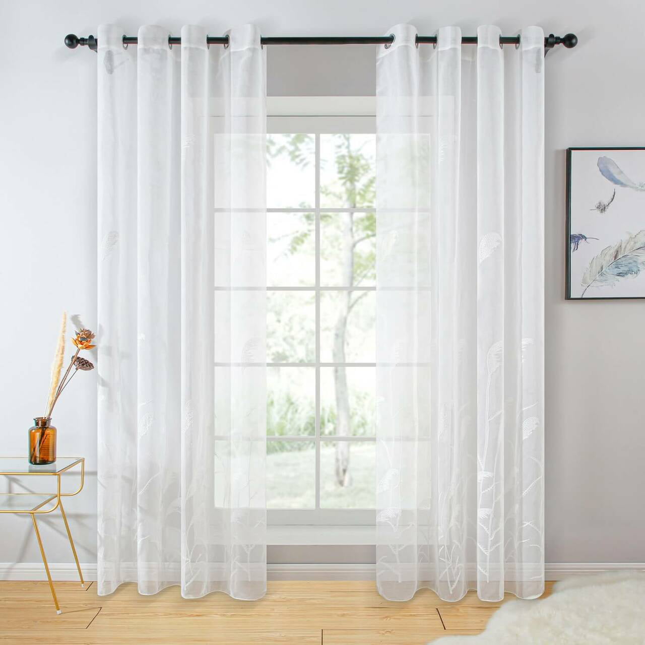 Malta - Sheer Curtain Panel, White - Tall